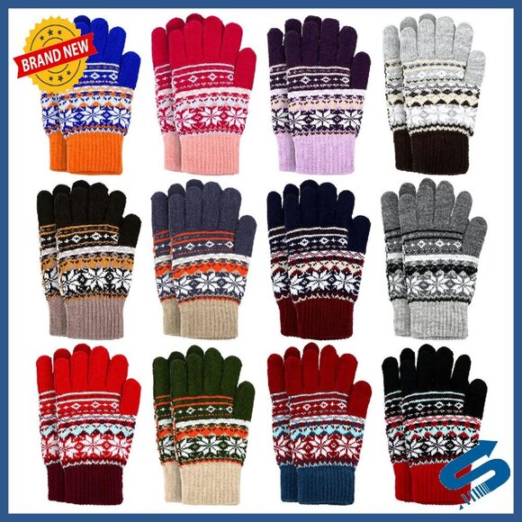 Accessories - Warm Knit Winter Gloves Unisex Cold Weather Everyday Thick Lined